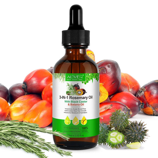 3-in-1 Rosemary Oil with Black Castor & Batana Oil