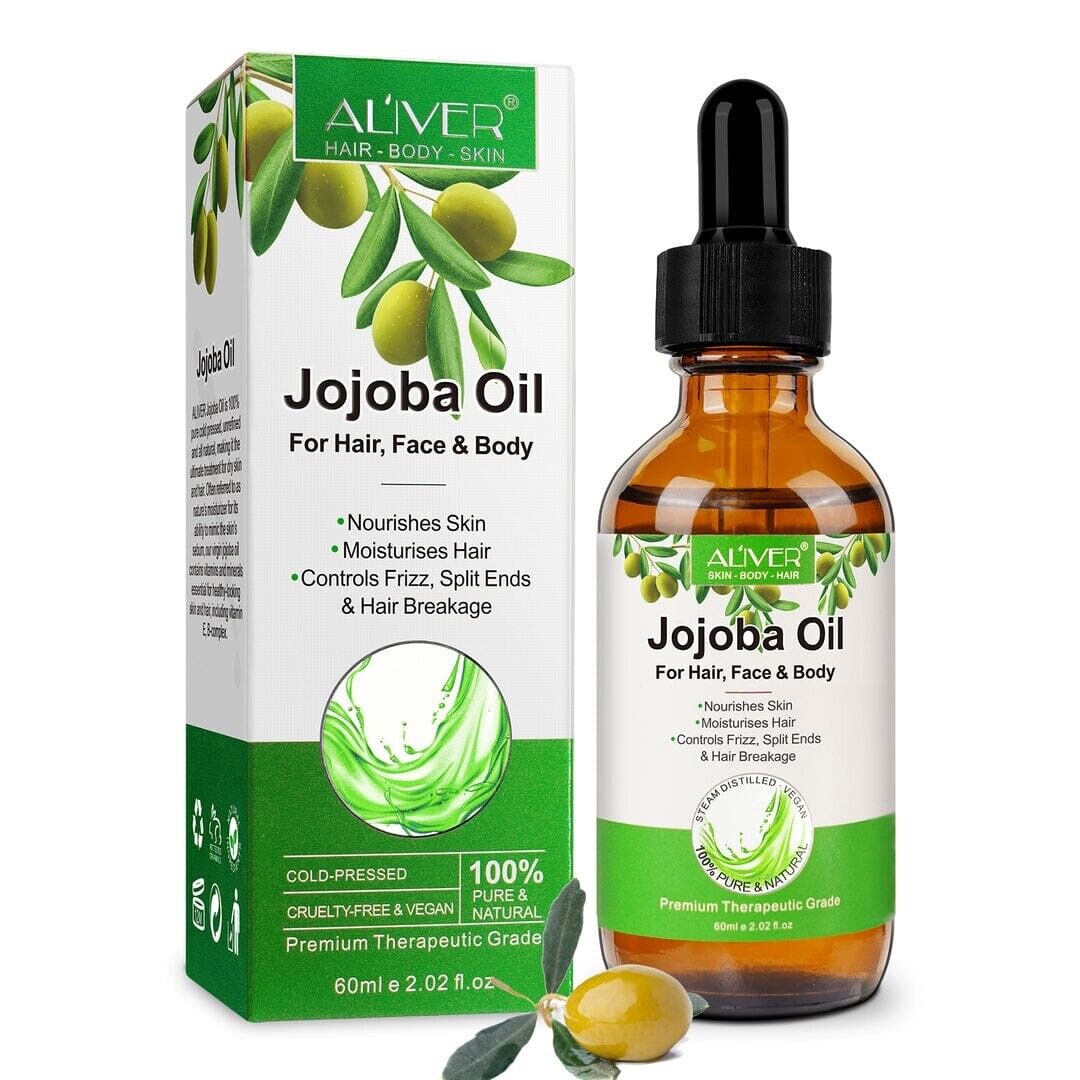 Jojoba Oil 60ml - 100% Pure, Natural & Cold Pressed for Hair & Skin Care,