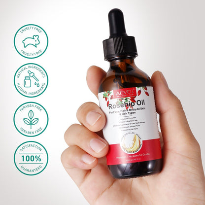 Rosehip Oil - Organic Cold Pressed 100% Pure Natural, Hydrating, Nourishing