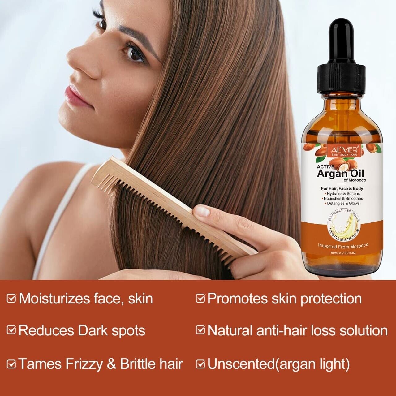 Argan Oil of Morocco 100 % Pure & Cold Pressed  Natural Hair Moisturiser