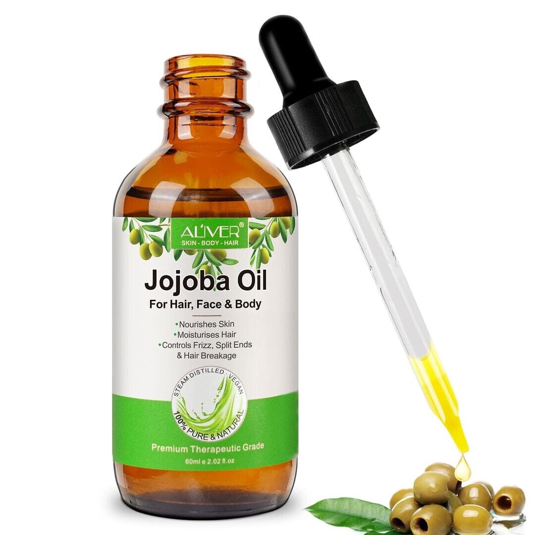 Jojoba Oil 60ml - 100% Pure, Natural & Cold Pressed for Hair & Skin Care,